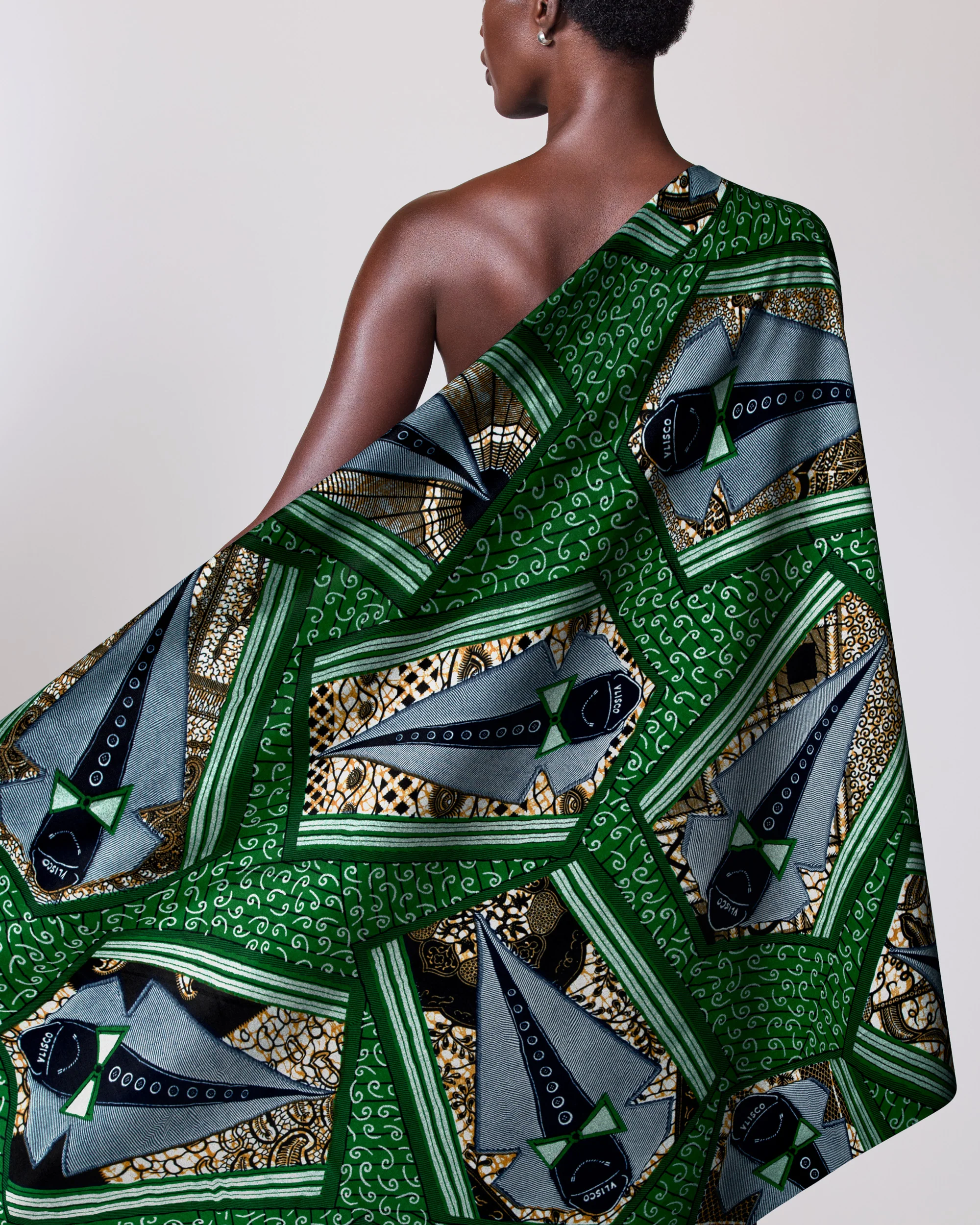Wax Hollandais | VLW4313.004 | Pastel Green Embellished - Image 2