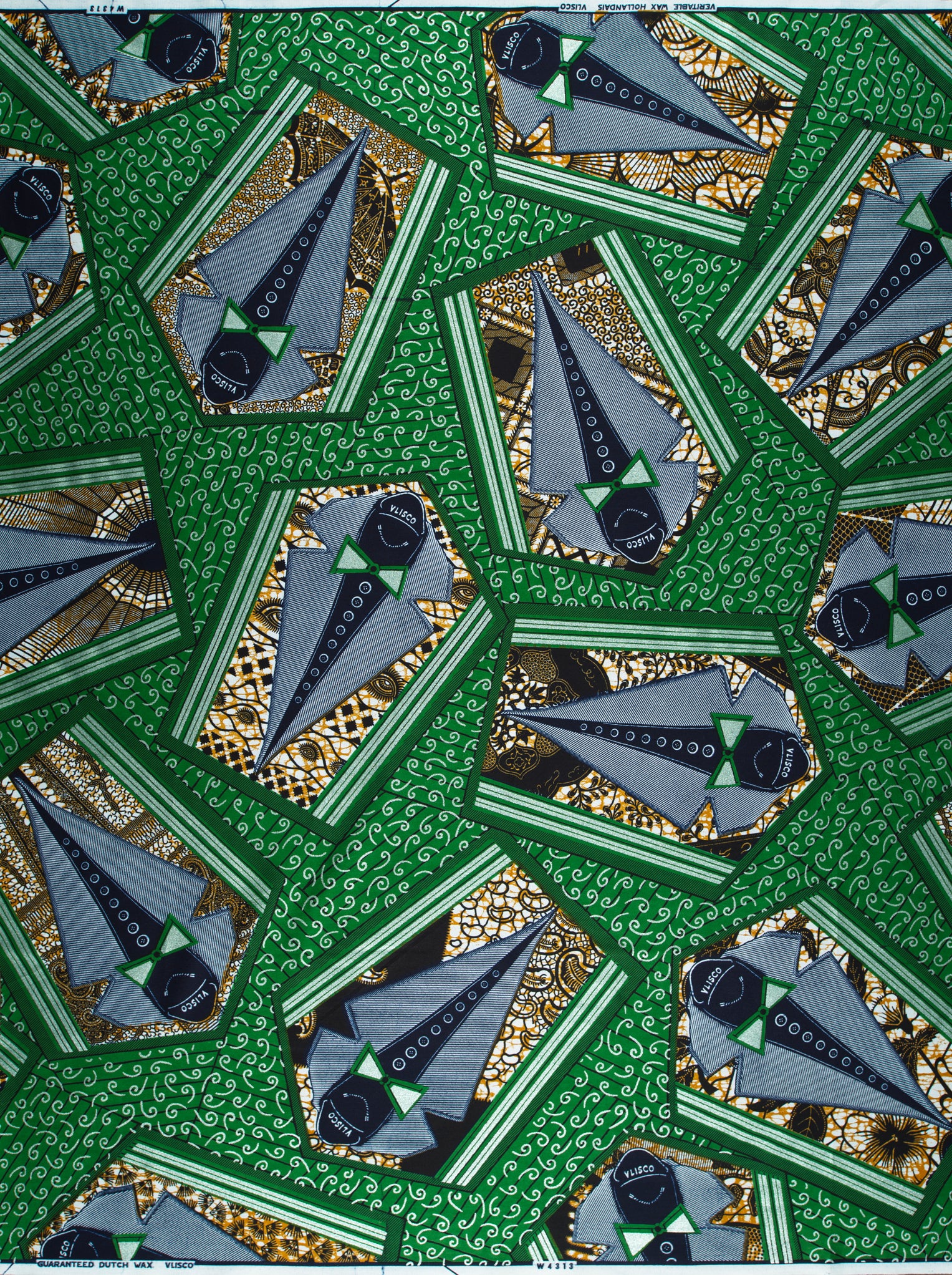 Wax Hollandais | VLW4313.004 | Pastel Green Embellished - Image 4